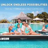 Inflatable Floating Dock Air Dock Platform Floating Island Raft with None-Slip Surface for Pool Beach Ocean