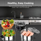 2 stainless steel food steamers, 8.5 liters capacity, electric glass-covered vegetable steamer, double-layer stackable steaming basket, with timer included