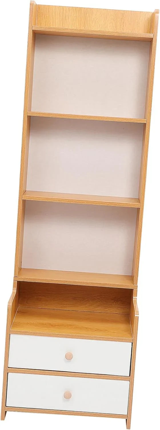 High platform bedside cabinet storage rack. Wooden bedside table with open shelves. Abundant storage space, simple design, suitable for bedroom furniture. Easy to assemble, with a rustic style and warm surface treatment. X1620