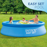28167EH Easy Set Inflatable Swimming Pool Set: 15ft x 48in – Includes 1000 GPH Cartridge Filter Pump – Removable Ladder – Pool Cover – Ground Cloth