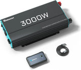 3000W Pure Sine Wave Inverter 12V DC to 120V AC Converter for Home, RV, Truck, Off-Grid Solar Power Inverter 12V to 110V with Built-in 5V/2.1A USB / Hardwire Port, Remote Controller