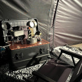 Camping box - Waterproof outdoor metal storage box, 47 liters, portable RV box, equipped with a wooden table and a set of 3 storage bags, large capacity storage box