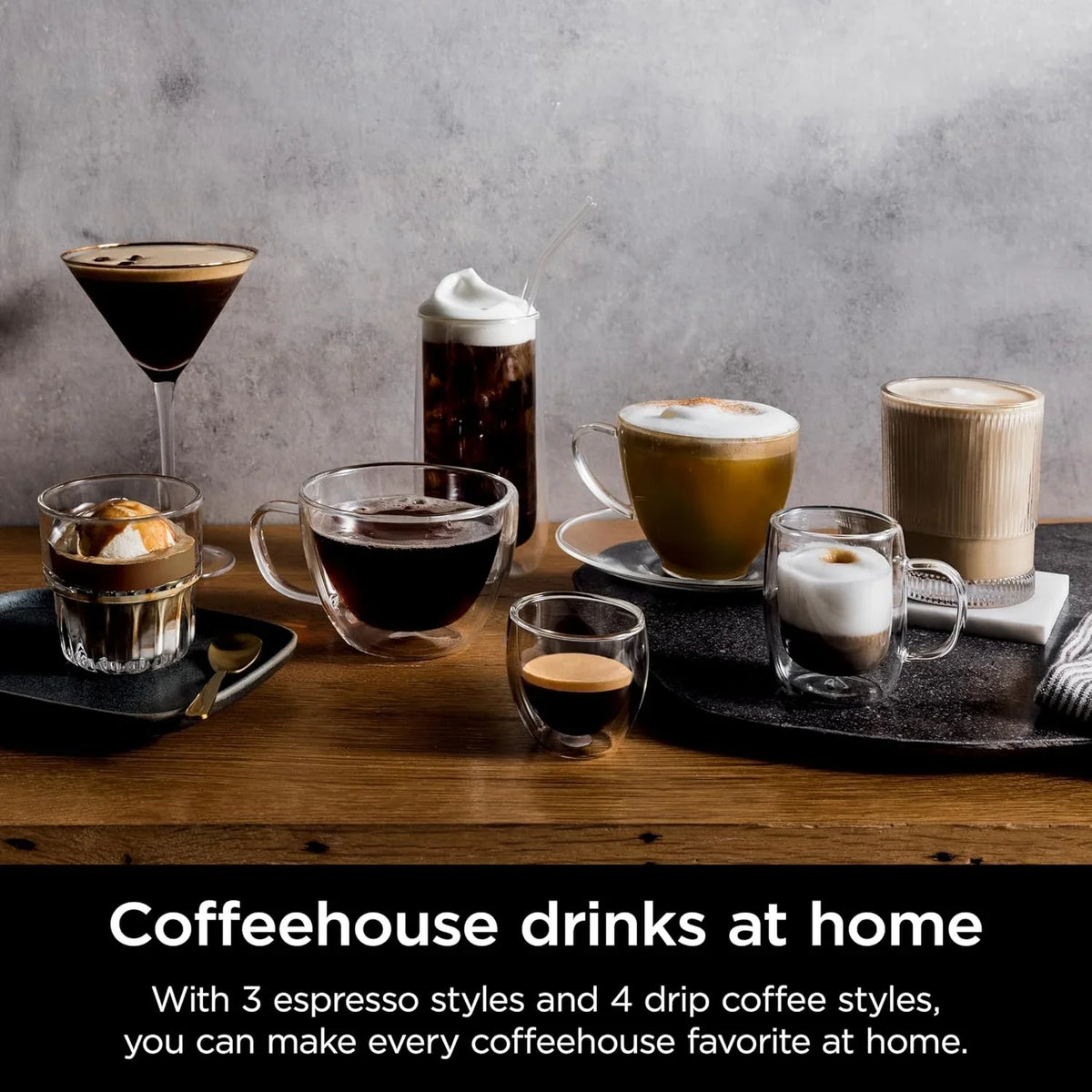Italian coffee machine, drip coffee machine, rapid cold brew coffee machine, integrated grinder, hand-free milk frother, equipped with a strike plate, water filter, cleaning sheet, descaling agent