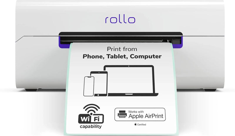 Wireless Shipping Label Printer - A Wi-Fi-enabled thermal label printer (size 4x6 inches), suitable for package shipping - Can be printed via AirPrint on iPhone, iPad, and Mac - Supports Windows, Chromebook, Android, and Linux systems Q6028