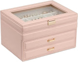 Jewelry Box Jewelry Case PU Leather Jewelry Box Jewelry Storage Box Earring Ear Stud Ring Necklace Organizer Case Jewelry Organizer
