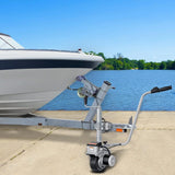 Electric trailer car, with a towing force of 5000 pounds, equipped with a 12-volt 350-watt trailer control wheel that can move at a speed of 22 feet per minute, featuring an adjustable height range from 12 inches to 24.8 inches, and equipped with 8-i