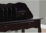 Traditional office desk, made of solid wood, dark cherry wood color, 36 inches in length