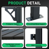 10' x 12' Gazebo for Patio, Gazebo Pergola with Sloped Roof, Large Wall-Mounted Heavy Duty Awnings, for Backyard, Deck, Patio