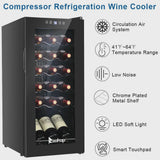 Zimtown 1.8Cu.Ft 18Bottle Compressor Wine Cooler Refrigerator Freestanding Compact Mini Wine Fridge