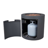 Aegean Steel Propane Fire Pit Hidden Tank in Slate, 24-in