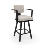 Akers Swivel Bar Stool with Padded Backrest, Multiple Colours, 30-in