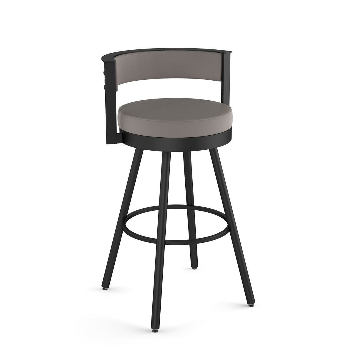 Eller Swivel Bar Stool with Padded Backrest, Multiple Colours, 30-in
