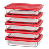 Glass Meal Prep Food Storage Container Set, 10-pc