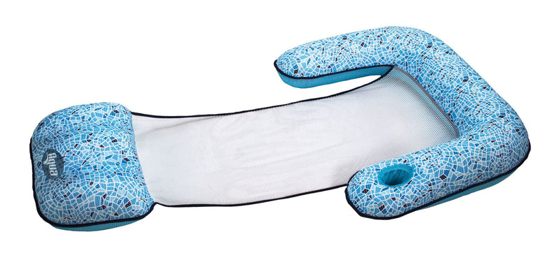 Aqua Inflatable 3-in-1 Luxury Travel Pool Float/Lounger, Blue, 57 x 36-in G9056