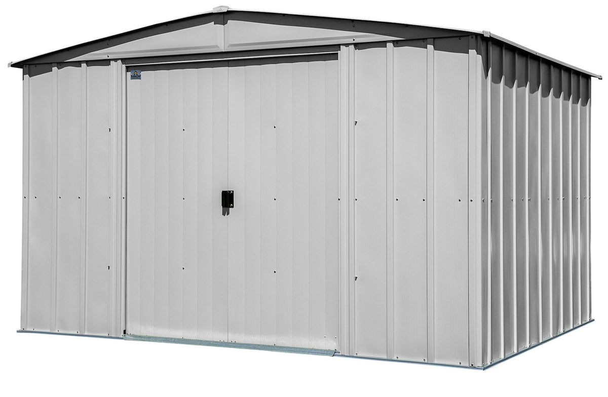 Arrow Classic Galvanized Steel Storage Shed, Flute Grey, 10-ft x 8-ft