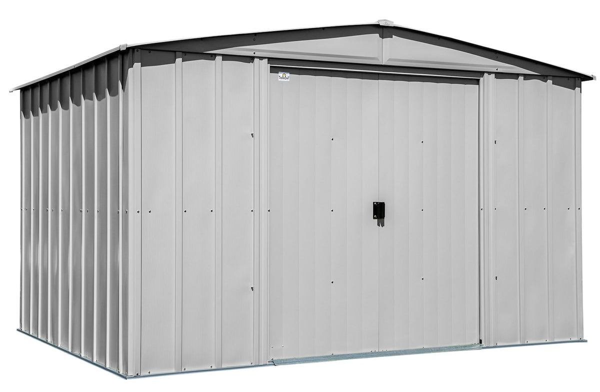 Arrow Classic Galvanized Steel Storage Shed, Flute Grey, 10-ft x 8-ft