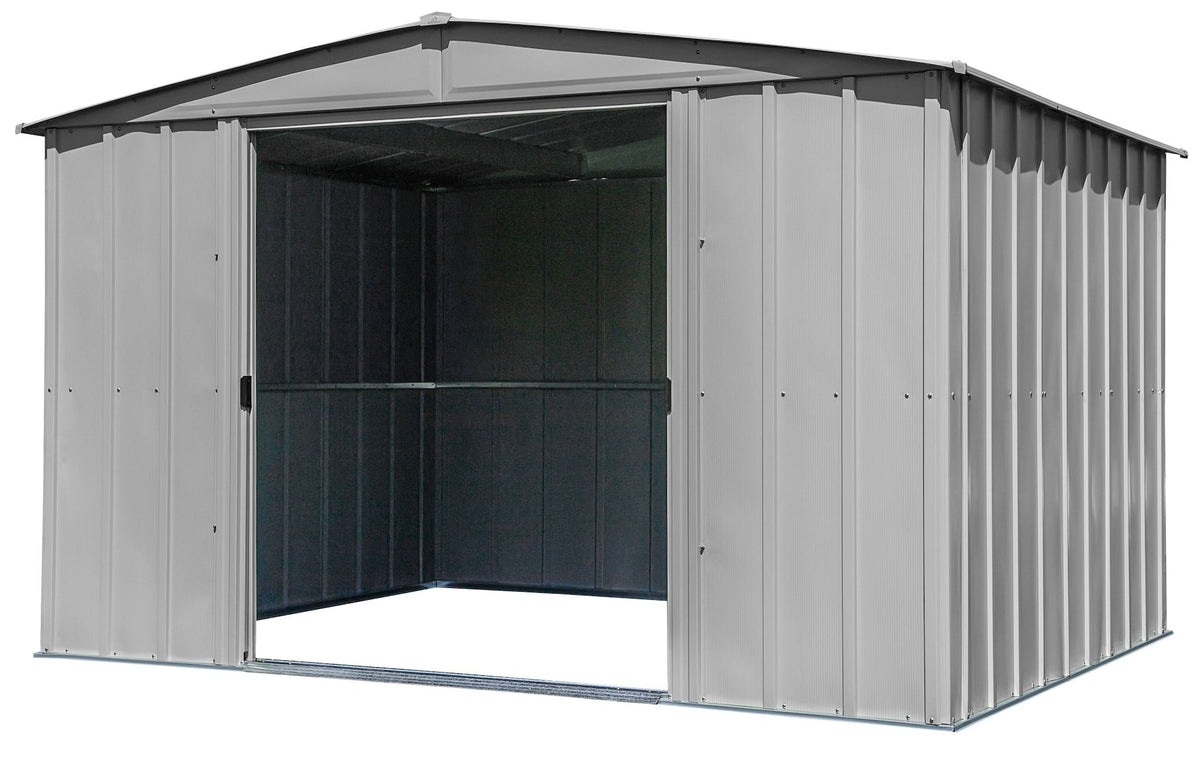 Arrow Classic Galvanized Steel Storage Shed, Flute Grey, 10-ft x 8-ft