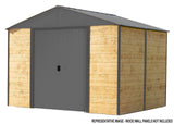 Arrow Ironwood Steel Hybrid Shed Kit, Anthracite, 8-ft x 8-ft