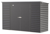 Arrow Select Galvanized Steel Storage Shed, Charcoal, 10-ft x 4-ft