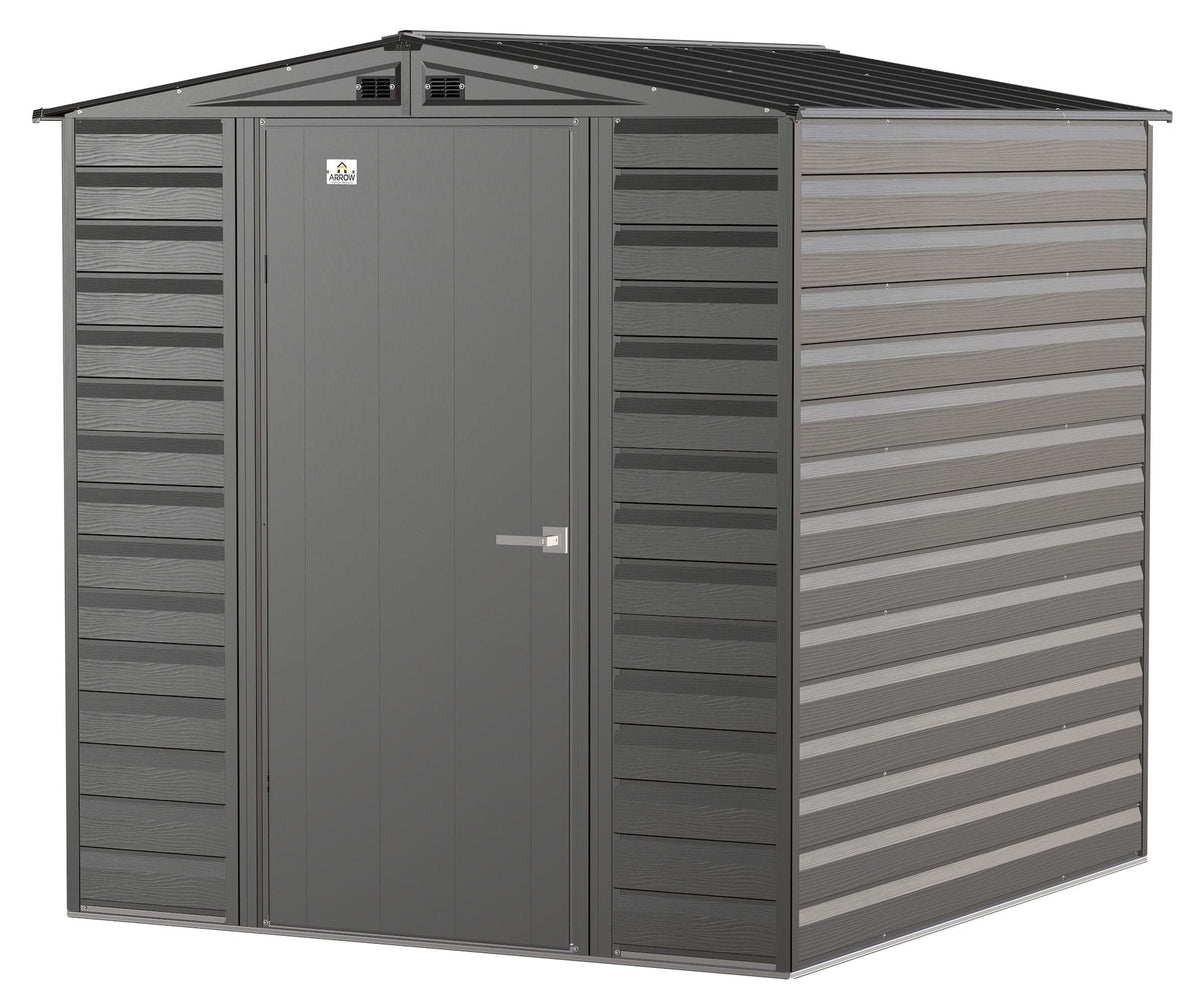 Arrow Select Galvanized Steel Storage Shed, Charcoal, 6-ft x 7-ft