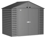 Arrow Select Galvanized Steel Storage Shed, Charcoal, 8-ft x 6-ft