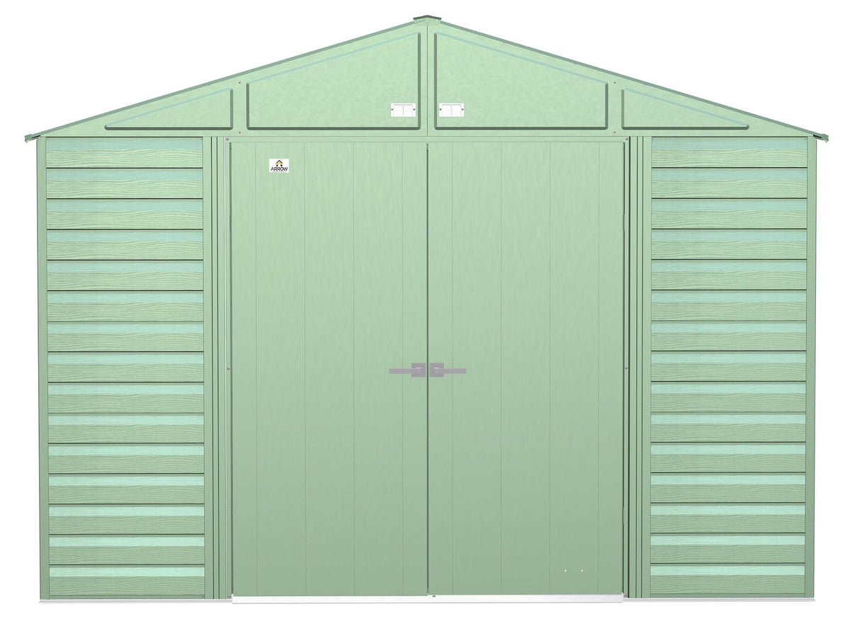 Arrow Select Galvanized Steel Storage Shed, Sage Green, 10-ft x 12-ft