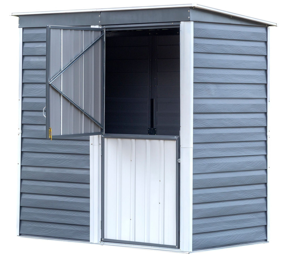 Arrow Shed-in-a-Box Steel Storage Shed, Charcoal/Cream, 6-ft x 4-ft
