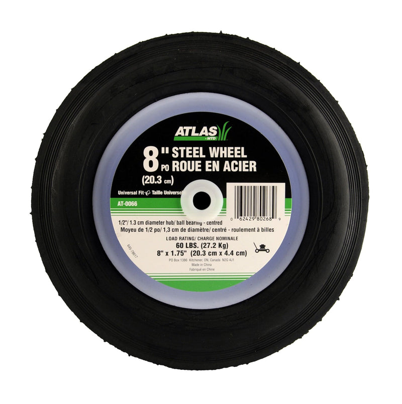 Steel Lawn Mower Replacement Wheel with Ball Bearings, 8-in x 1.5-in E6165
