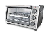 Toaster Oven with 4 Functions, Stainless Steel, 6-Slices