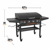 4-Burner LP Gas Portable Griddle with Lid, 36-in