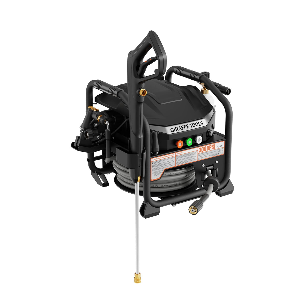 Brushless Electrical Pressure Washer 3000 PSI, with 50 ft retractable hose