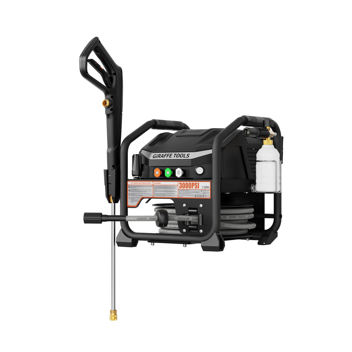 Brushless Electrical Pressure Washer 3000 PSI, with 50 ft retractable hose