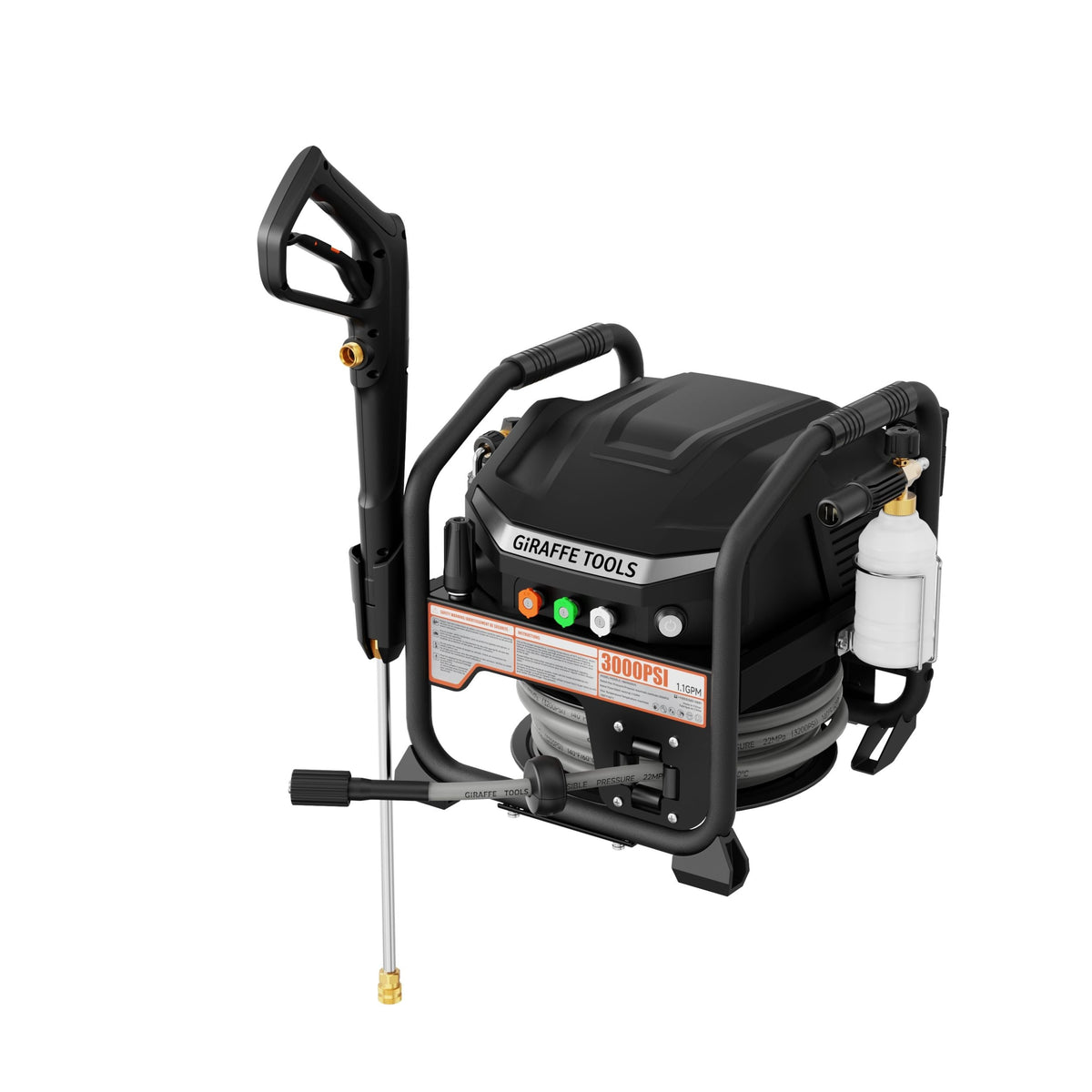 Brushless Electrical Pressure Washer 3000 PSI, with 50 ft retractable hose