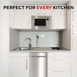 18 Inch Dishwasher with 8 Place settings, 6 Washing Programs, Stainless Steel Tub, UL/Energy Star- Stainless Steel
