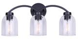 Canvas Bentbrook 3-Light Vanity with Glass Shade, Black