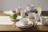CANVAS Gablehurst Stoneware Dinnerware Set with Mugs, Serves 4, 16-pc, Cream Reactive Glaze
