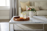 CANVAS Round Wood Serving Tray with Cut-Out Handles, 16-in