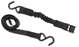 Certified Bungee Cam-Buckle Tie-Down, 600-lb Break Strength, Black, 8-ft, 2-pk
