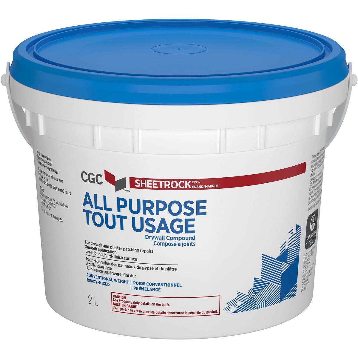 Sheetrock Ready-Mixed Drywall Wallboard Compound, 2-L Pail