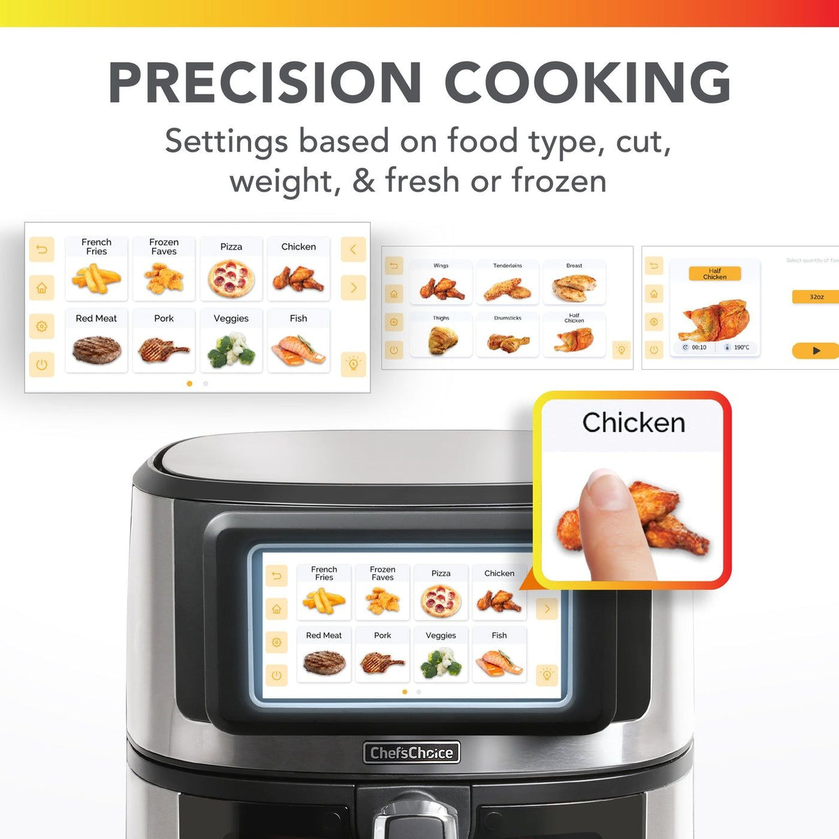 Air Fryer with TFT Touchscreen Display, 7-qt