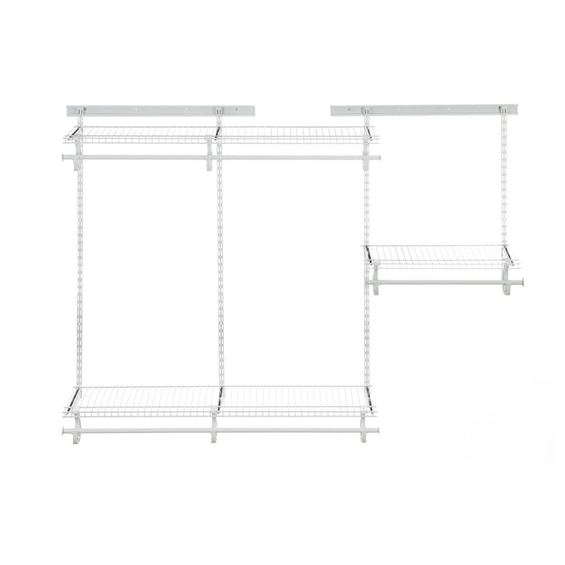 Wire Shelf Track Closet Organizer Kit, White, 4 x 6-ft J2509