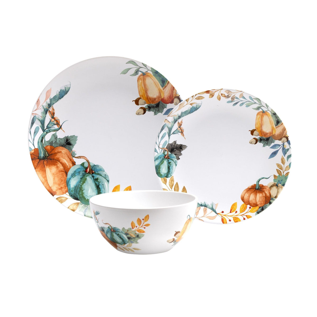 Lightweight Stoneware Harvest Dinnerware Set, Serves 4, 12-pc
