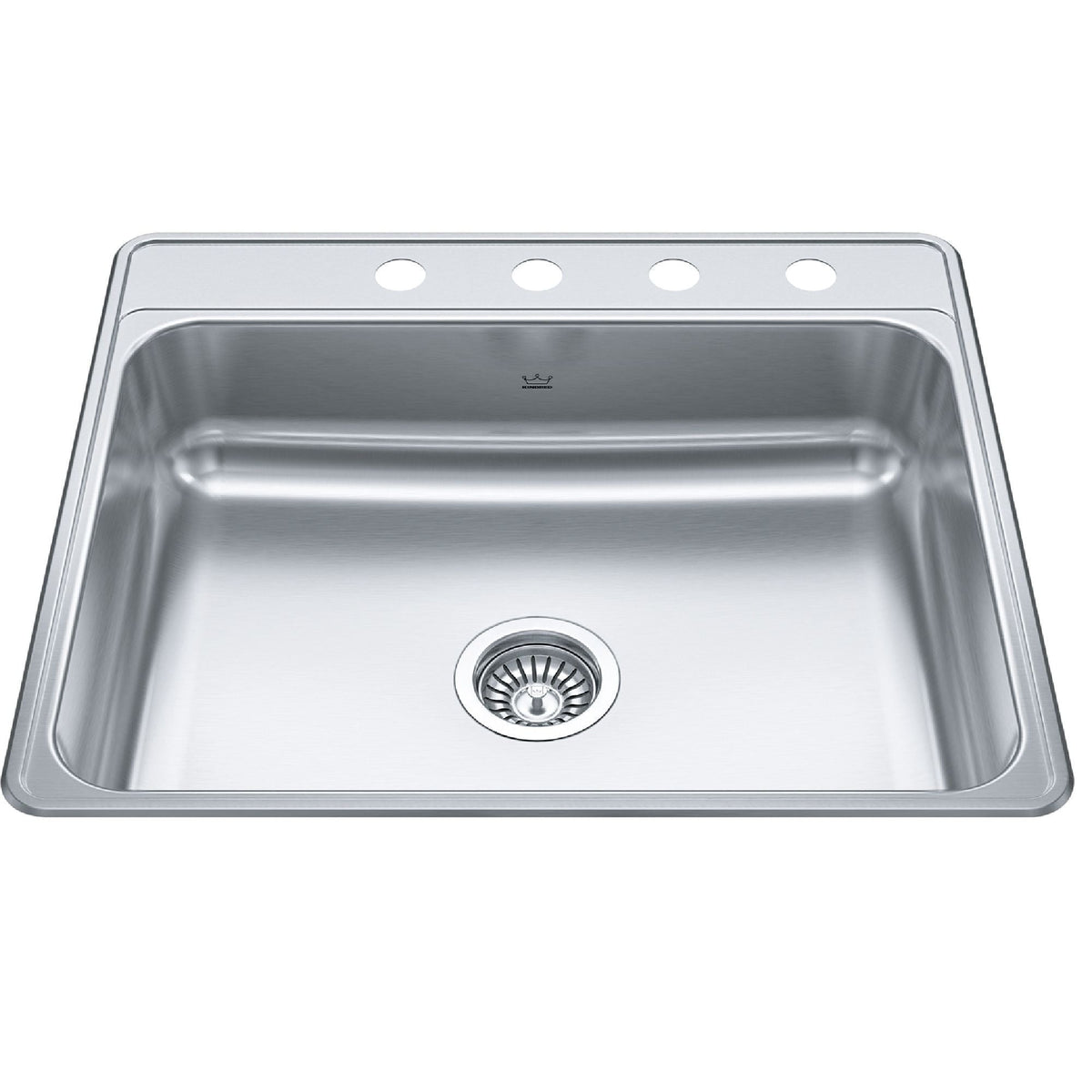 Drop-In Single 4-Hole Stainless Steel Sink, 22x25-in