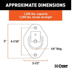 1-3/8-in x 1-7/8-in Recessed Tie-Down Ring (1200-lb, Clear Zinc)