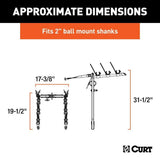 18013 Clamp-On 3-Bike Hitch Mount Bike Rack, Fits Over 2-in Receiver, Black