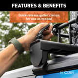 18119 Quick-Release Roof Rack Crossbars, Black Steel, Select Wrangler JK