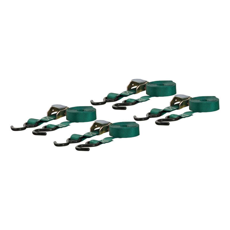 83016 Cargo Straps with S-Hooks, Dark Green, 300-lb, 16-ft, 4-pk Q7123