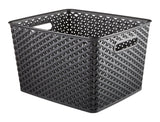 My Style Woven Storage Basket, Large, Black