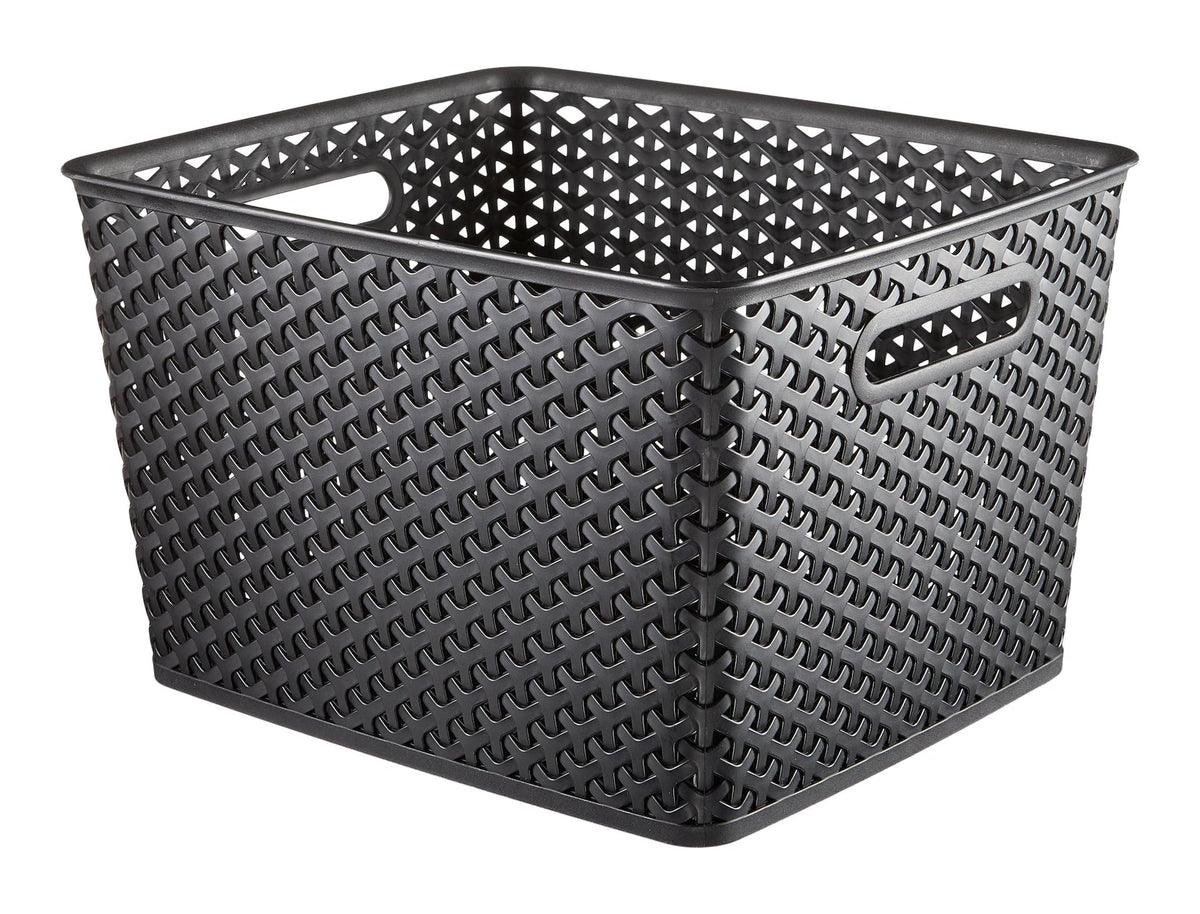 My Style Woven Storage Basket, Large, Black