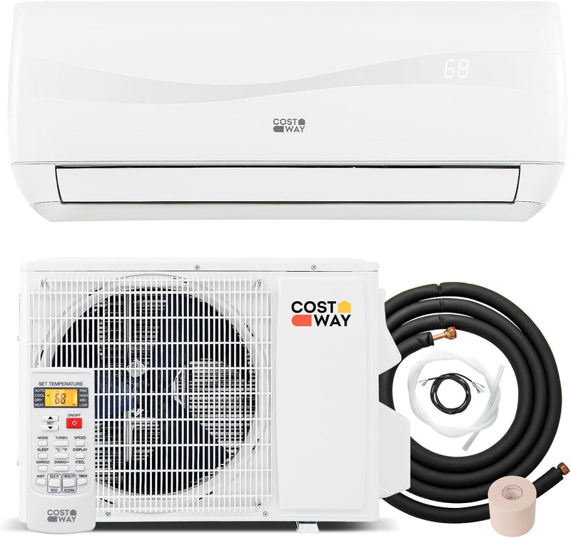 12000-watt mini split air conditioner and heater, 20 energy efficiency rating, 115 volts, wall-mounted tubeless air conditioning unit, capable of cooling rooms with an area not exceeding 750 square feet, energy-efficient inverter air conditioner equi G986